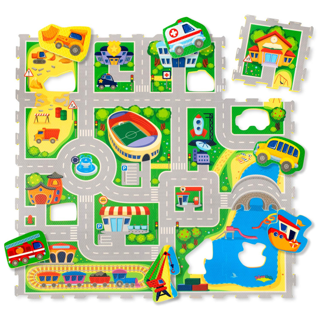 Puzzle játszószőnyeg 120×120 cm – Város