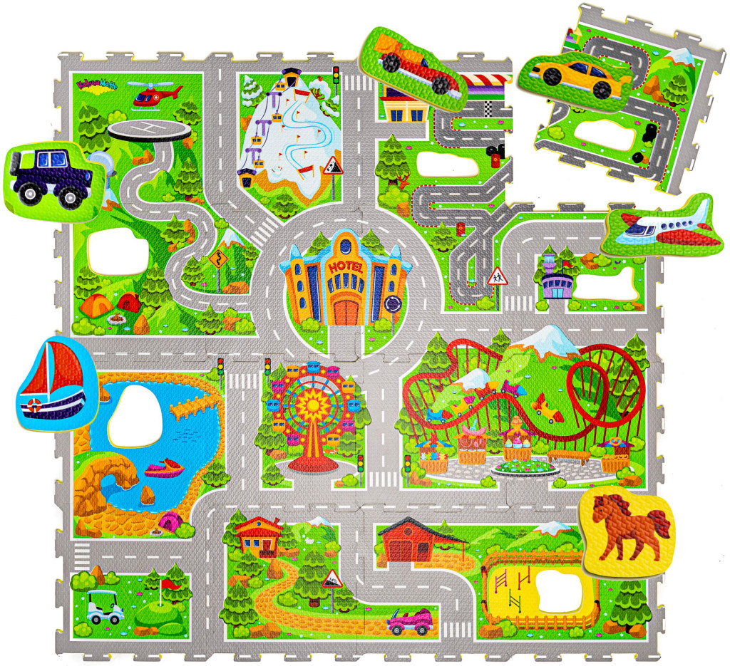 Puzzle játszószőnyeg 120×120 cm – Vakáció